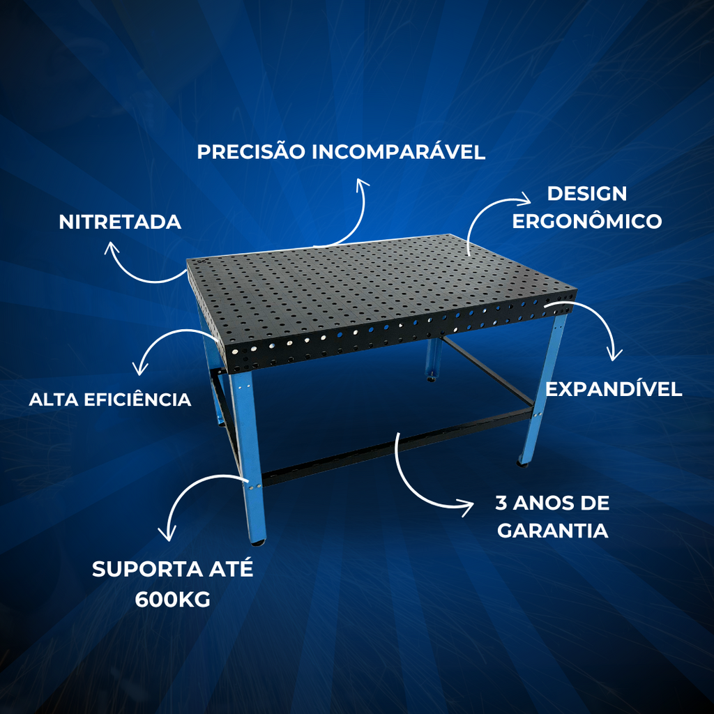 Mesa de solda LuccaZ Daily 6,3mm Nitretada 800x1200mm - MD81263-N